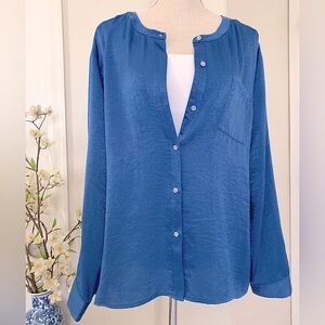 Two by Vince Camuto Gorgeous Blue Blouse